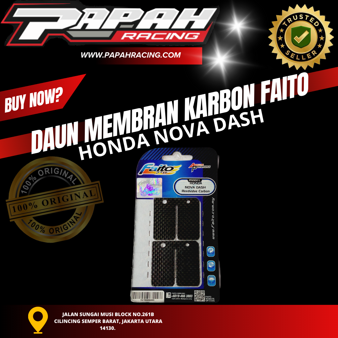 DAUN MEMBRAN KARBON FAITO HONDA NOVA DASH